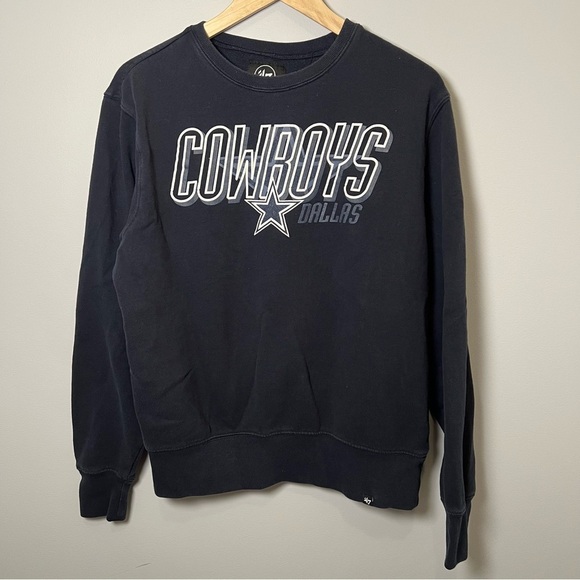 Dallas Cowboys Crewneck Sweatshirt Men’s L ‘47 Navy Blue Pullover‎ NFL Football - Picture 1 of 6